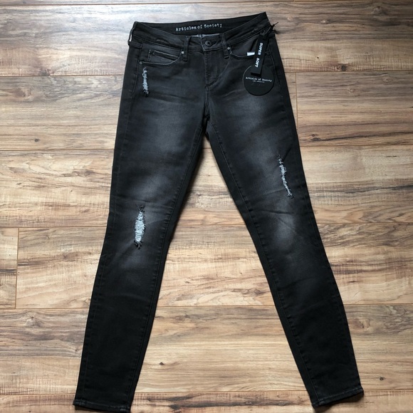 Articles of Society Black Ripped Skinny Jeans - Picture 2 of 7